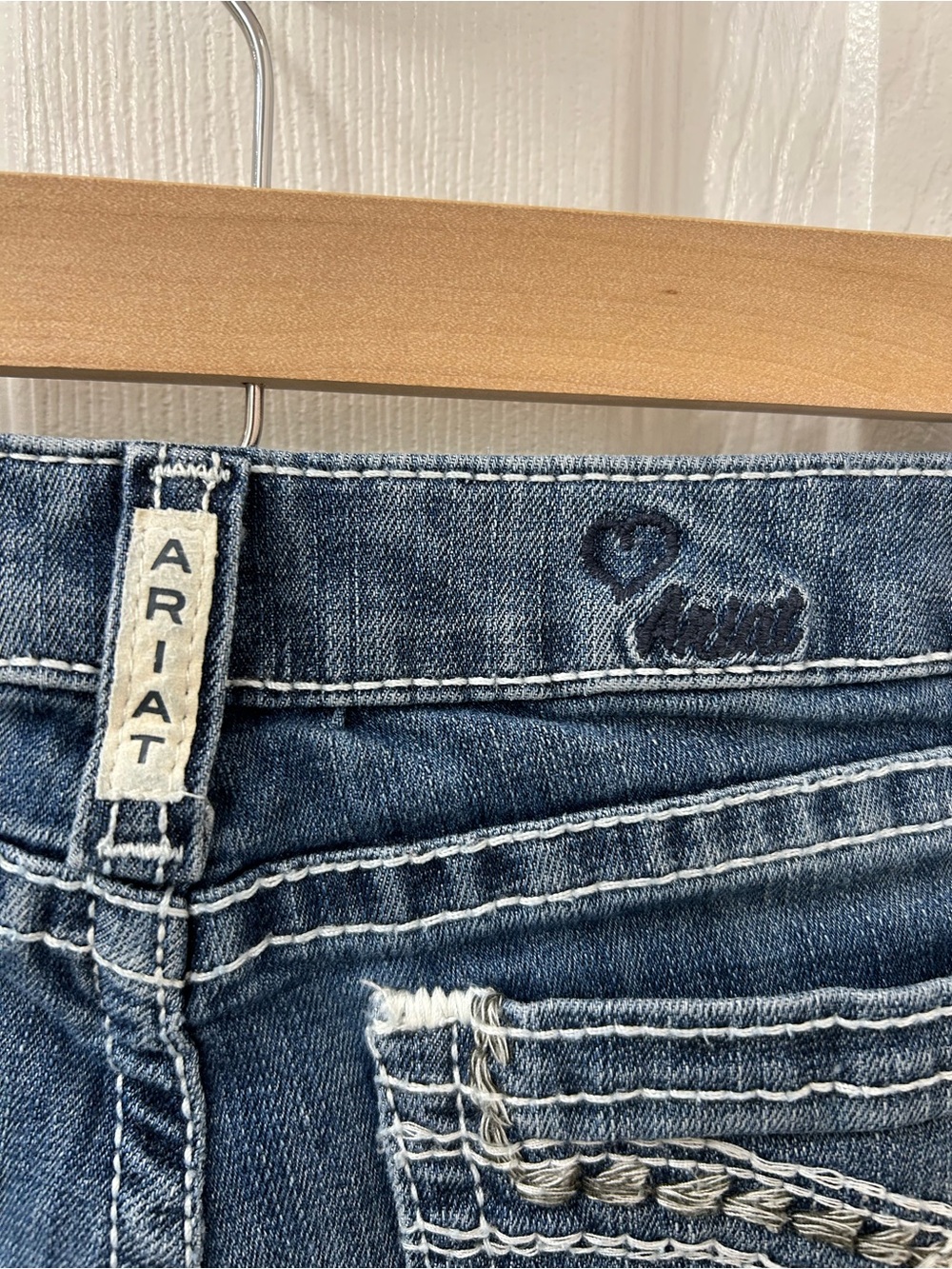Girls Ariat Dark Blue Bootcut Jeans - Picture 3 of 5